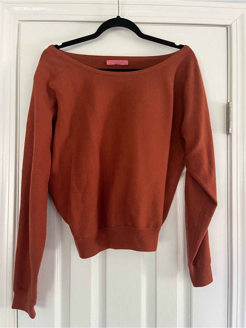 Signature8 Off-the-Shoulder Rust Sweater